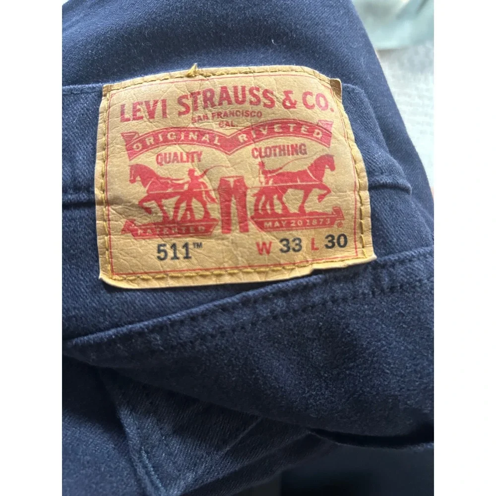 Levi's 511 Slim Fit Jeans W33 L30 Dark Wash Denim Pants‎